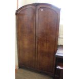 A 1940's bur walnut veneered double wardrobe