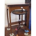 An Edwardian inlaid games table and tripod