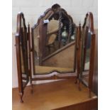 A pretty reproduction mahogany folding dressing mirror