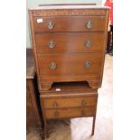 Two Edwardian oak chests of drawers