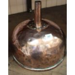 A large 19th Century copper whisky funnel of seamed and riveted construction,