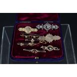 Eight various Victorian/Edwardian bar brooches,