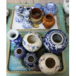 A 19th Century Chinese Prunus pattern vase, English and Chinese ginger jars plus Cadburys,