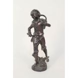A bronze of a boy grape harvester after Moreau,