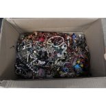 A large box of costume jewellery