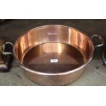 A 19th Century twin handled copper preserving pan,