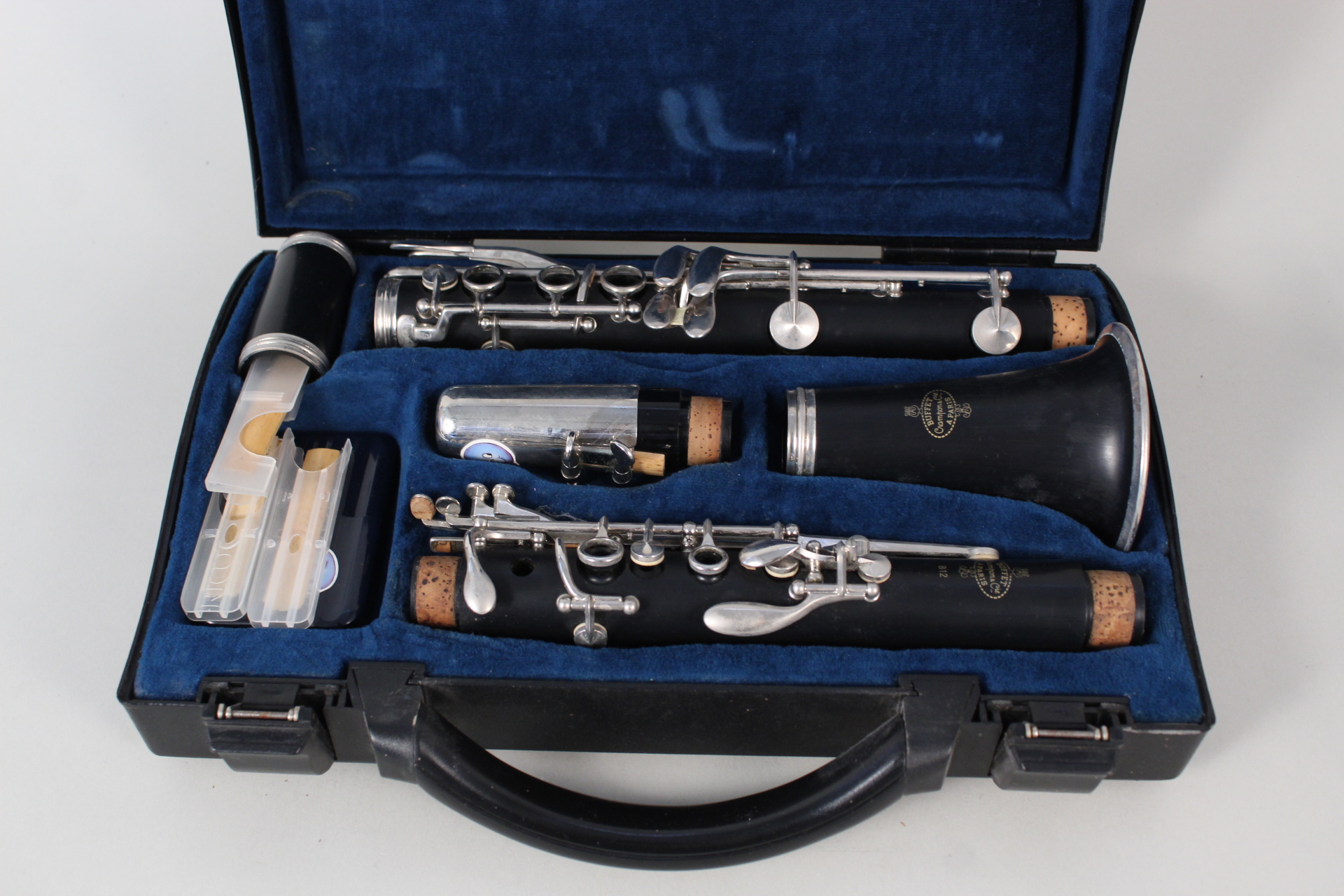 A cased Buffet Paris B12 clarinet