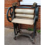 A Victorian cast painted rolling press