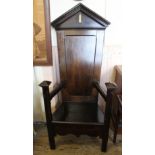 A 19th Century oak Junior Warden masonic chair