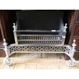 A chrome and cast fire grate