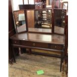 A Stag mirrored dressing table plus double bed ends