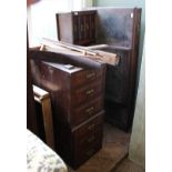 An Edwardian oak Dickens desk with sixteen drawers (as found)