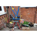 A large selection of garden and wood working tools