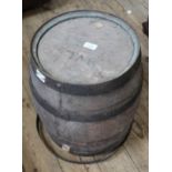 A vintage beer barrel, marked B.V.L.