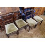 A set of four Victorian rosewood chairs (as found)