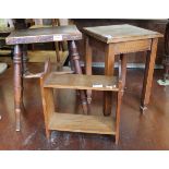 A 19th Century oak stool,