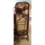 A late Victorian mahogany cheval mirror plus a mahogany valet stand