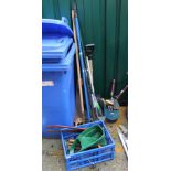 A selection of garden and wood working tools