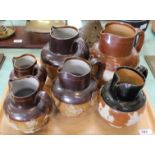 Six Royal Doulton and Lambeth etc stoneware harvest jugs