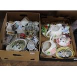 Various tractor mugs and plates plus other china (three boxes)