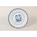 An 18th Century English Delft tree decorated plate