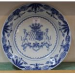 A 19th Century French faience charger with provincial coat of arms