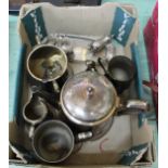 An Elkington silver plated part tea set plus other silver plate