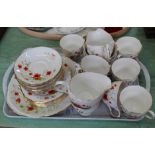 A Colclough Poppy tea set