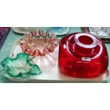 Various items of Murano and Langham glass
