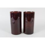 A pair of Tiffany & Co marked brown glazed vases,