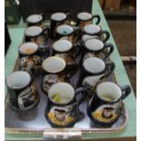 Fourteen Great Yarmouth pottery mugs,