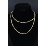 A 9ct gold rope design necklace