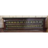 A mahogany snooker scoreboard