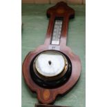 An inlaid mahogany barometer