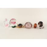 Various glass paperweights