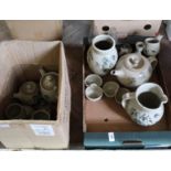 Two boxes of various Kersey pottery tea and other wares