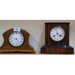 Two small mantel clocks including a French bell strike