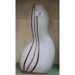 A Murano white and striped glass vase