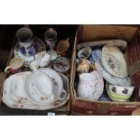 A continental porcelain part dinner set plus other china (two boxes) and various items of boxed and