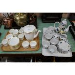 Minton Horizon and Bavarian fruit decorated part tea sets (two trays)