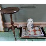 A mahogany wine table, Japanese lacquer trays,