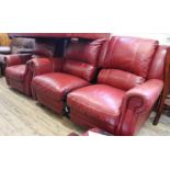 A red leather armchairs