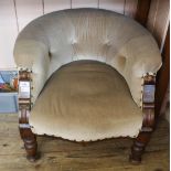 A Victorian mahogany upholstered tub chair