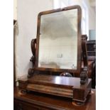 A substantial Victorian mahogany swing mirror (as found)