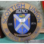 A perspex Scottish Union Insurance plaque