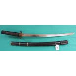 A fine Japanese 19th Century Wakizashi (short sword) with saya,
