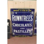 An enamel Rowntrees Chocolates and Pastilles sign,