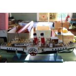 A wood model paddle steamer, Waverley Lyn,