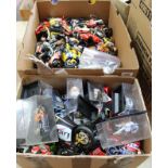 A large quantity of plastic and die cast motor cycles (two boxes)