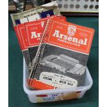 Arsenal Football Club programmes 1956-62 (approx 53), Leeds United Cup Final 1972 plus England,